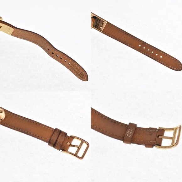 Authentic Hermes Kelly Watch Gold Lock Tan Leather band womens - Picture 10 of 14